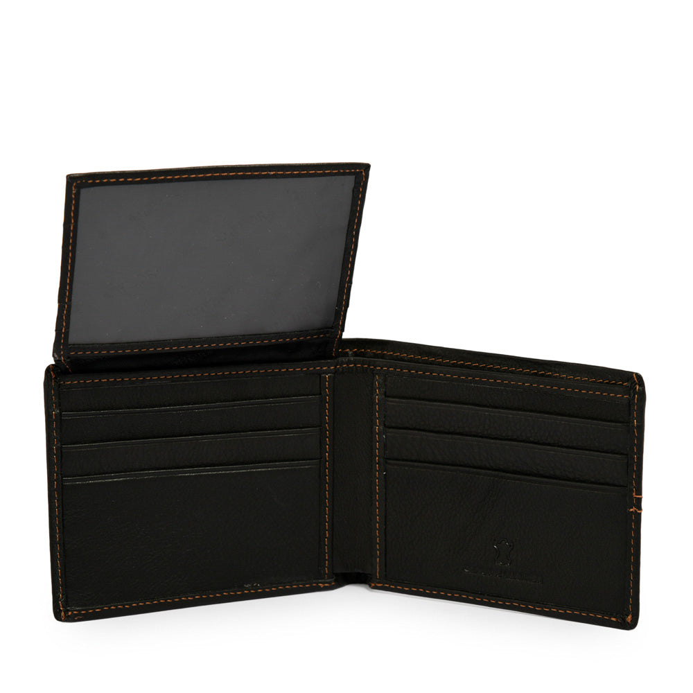 BILLETERA CUERO CON ALETA FRANKFURT NEGRO