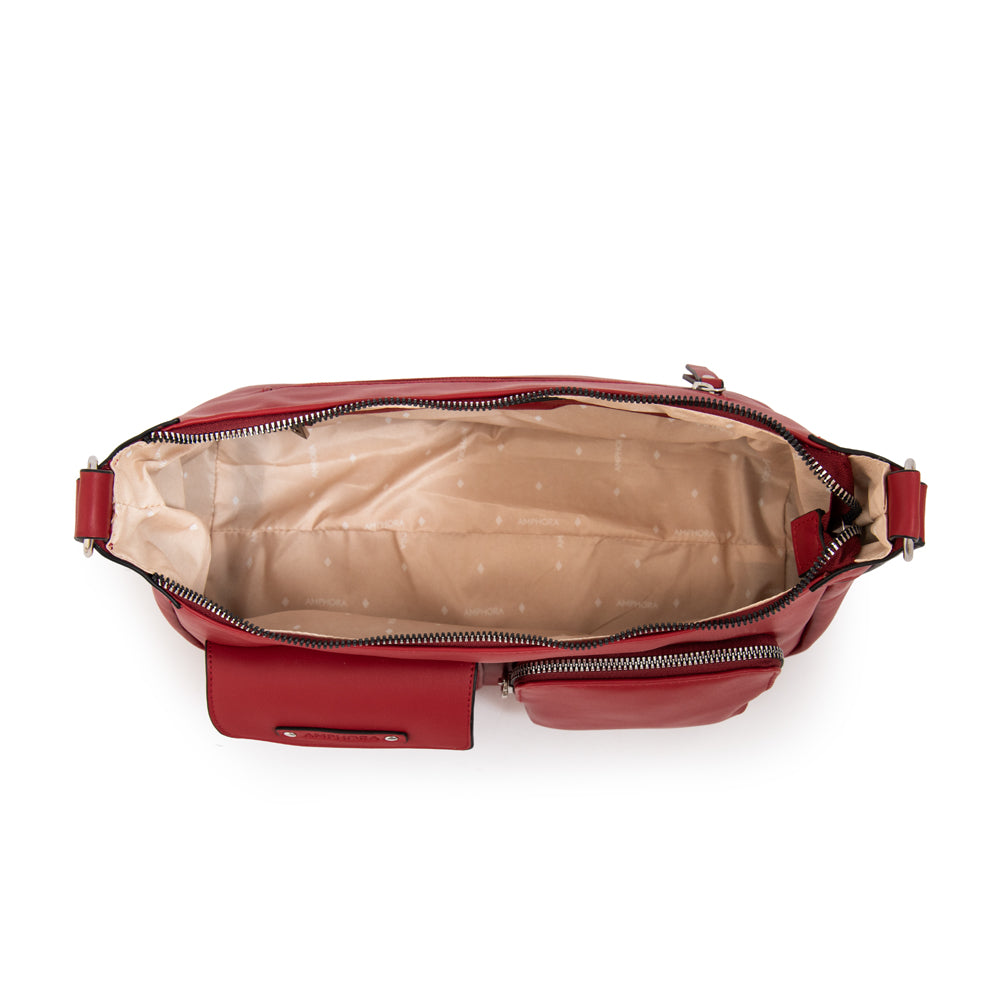 CARTERA CORTE OVAL SOLENE ROJO