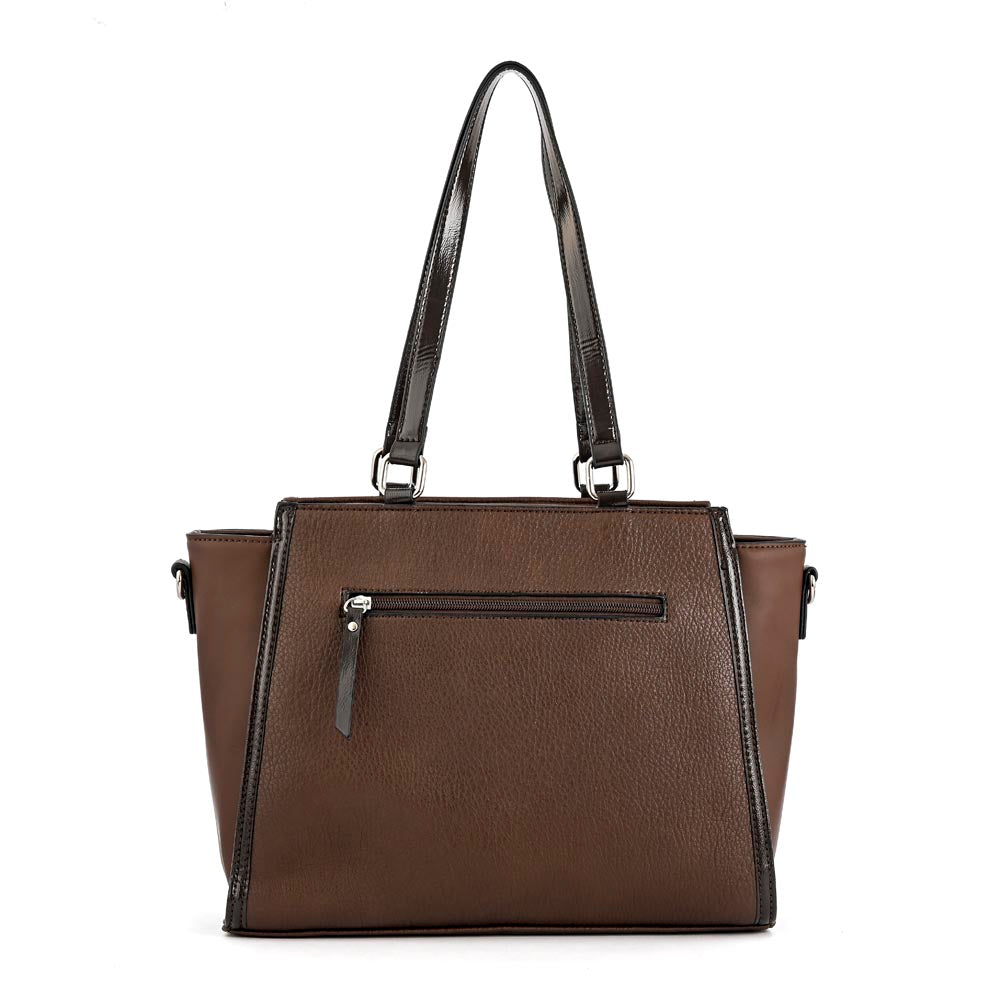 CARTERA TRES DIVISIONES RACHEL MARRÓN