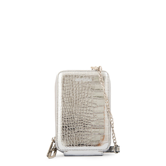BANDOLERA PORTA CELULAR BOGA PLATEADO