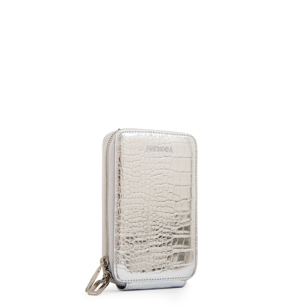 BANDOLERA PORTA CELULAR BOGA PLATEADO