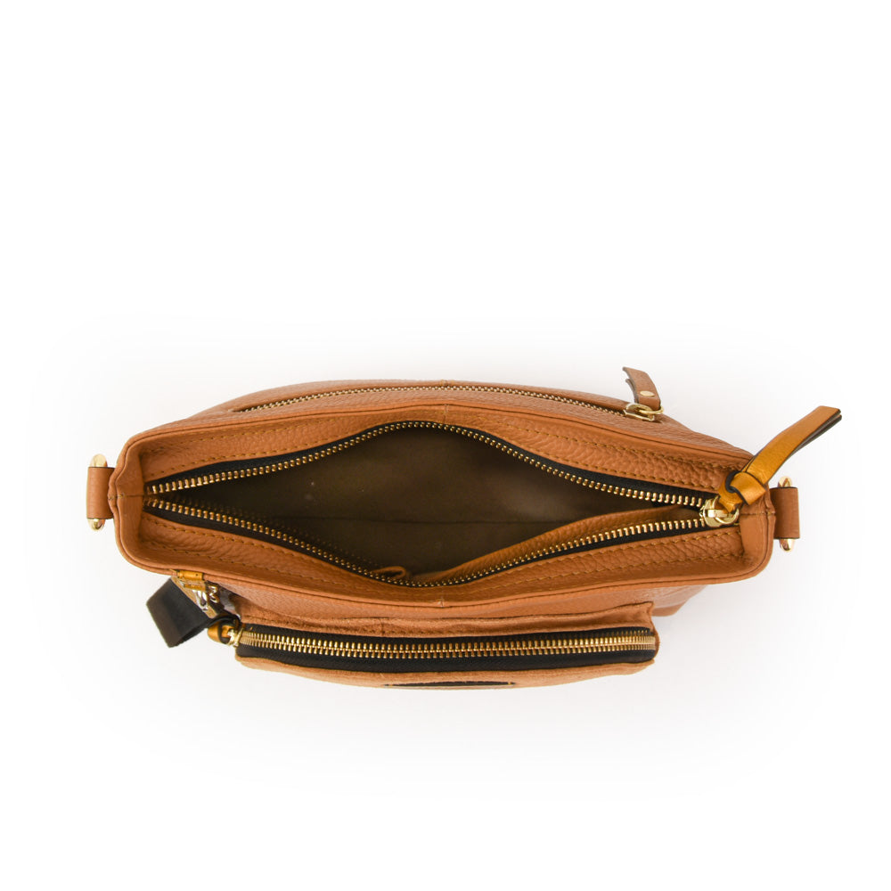 BANDOLERA CUERO NILE CAMEL