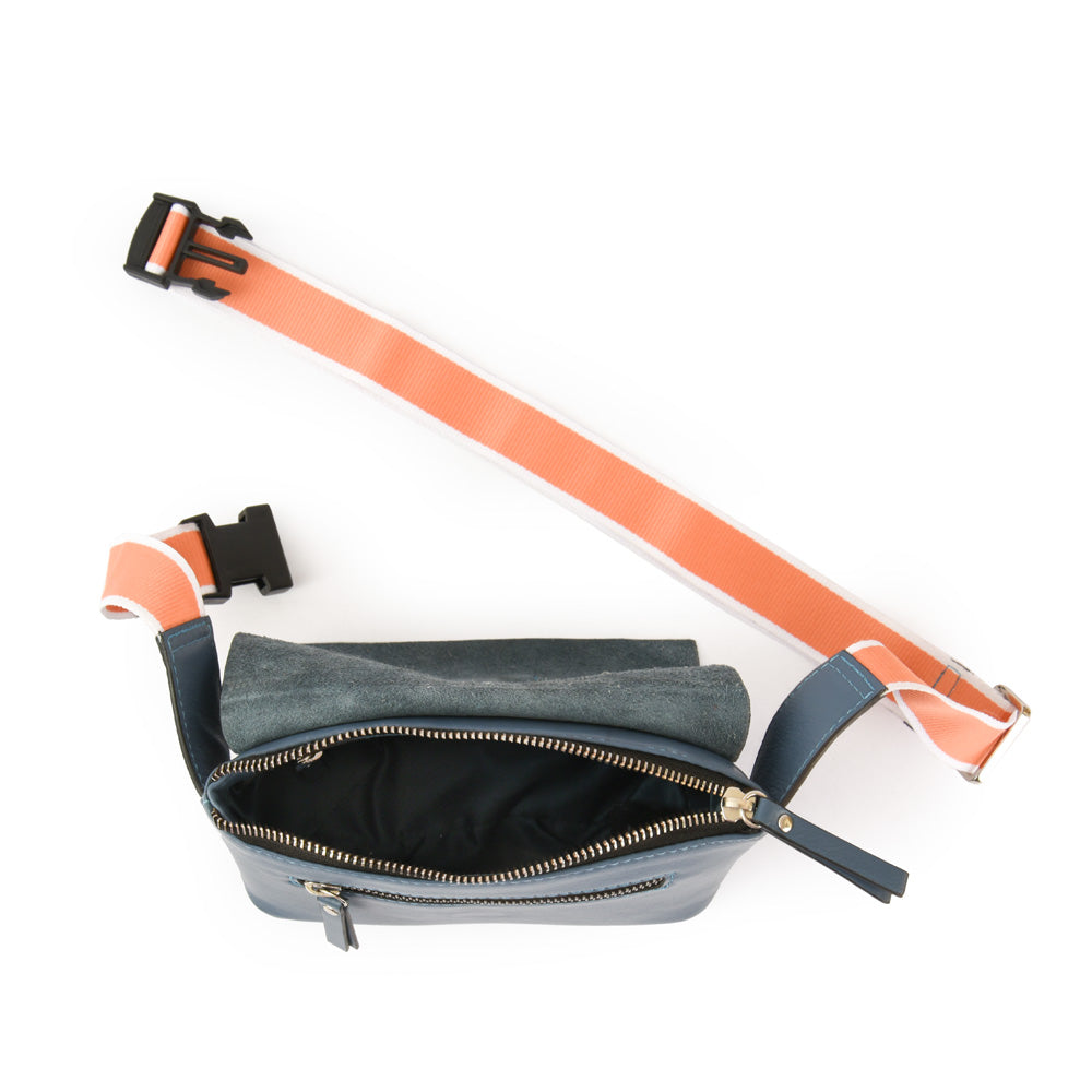 RIÑONERA CUERO PARANA CELESTE