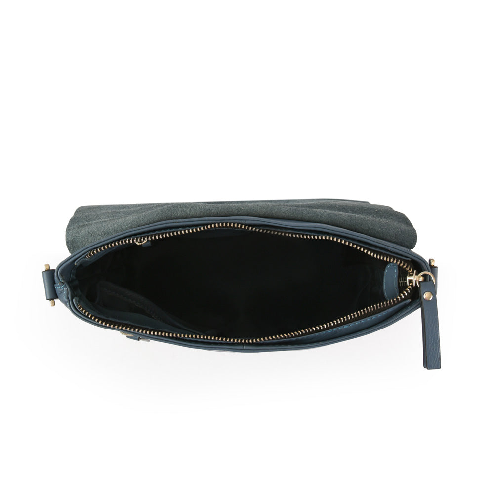 BANDOLERA CUERO PARANA CELESTE