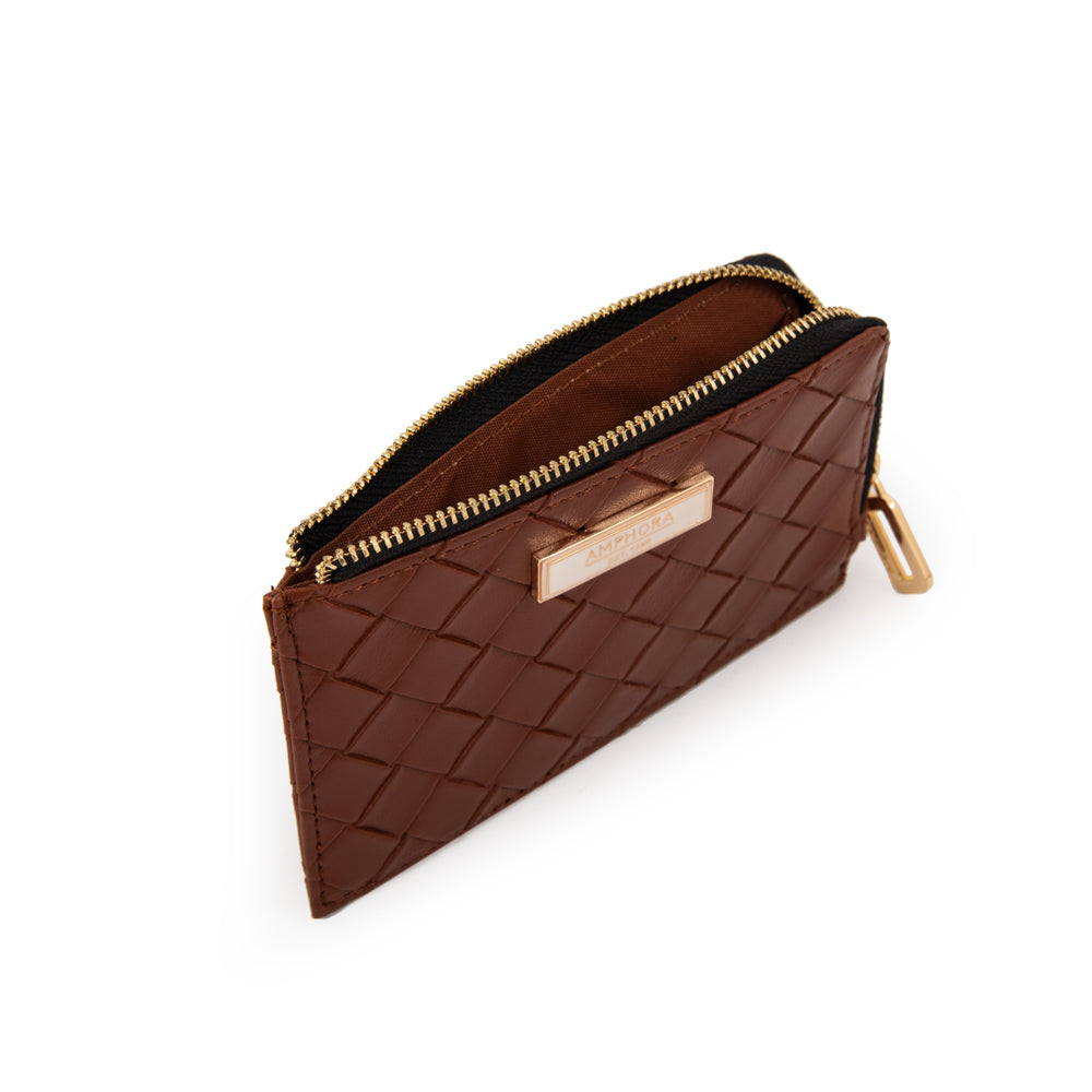 MONEDERO CON TARJETERO PAXI MARRÓN