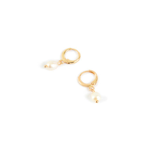 AROS CON COLGANTE PERLINA GOLD