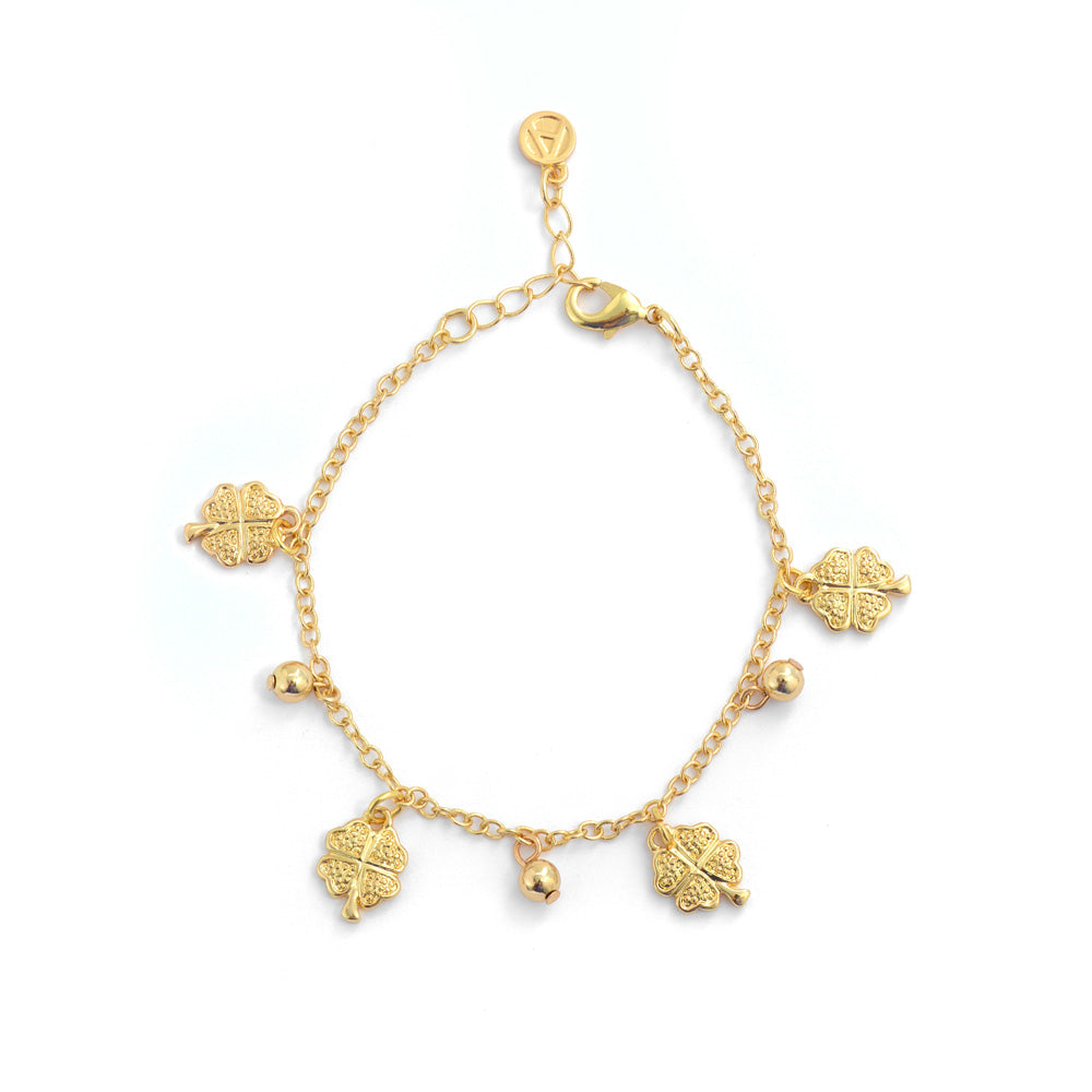 PULSERA CON COLGANTE TREBOL GOLD