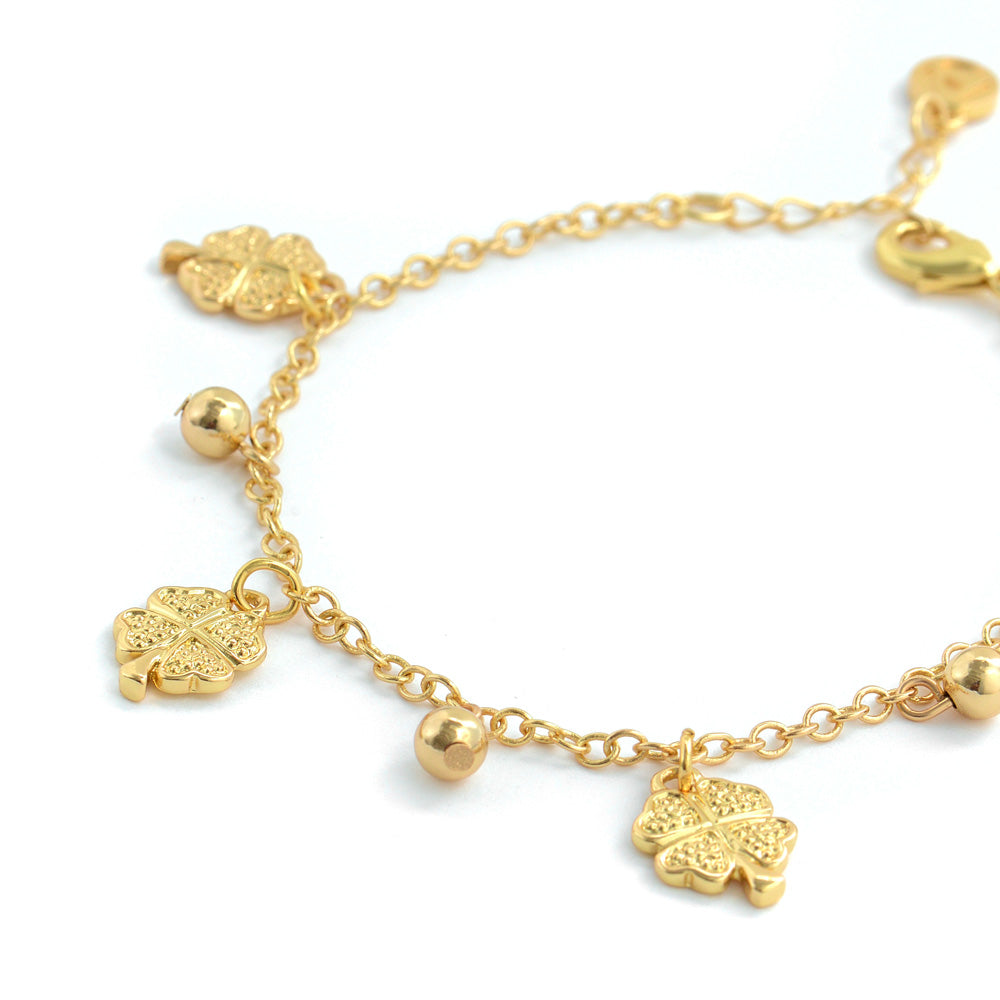 PULSERA CON COLGANTE TREBOL GOLD