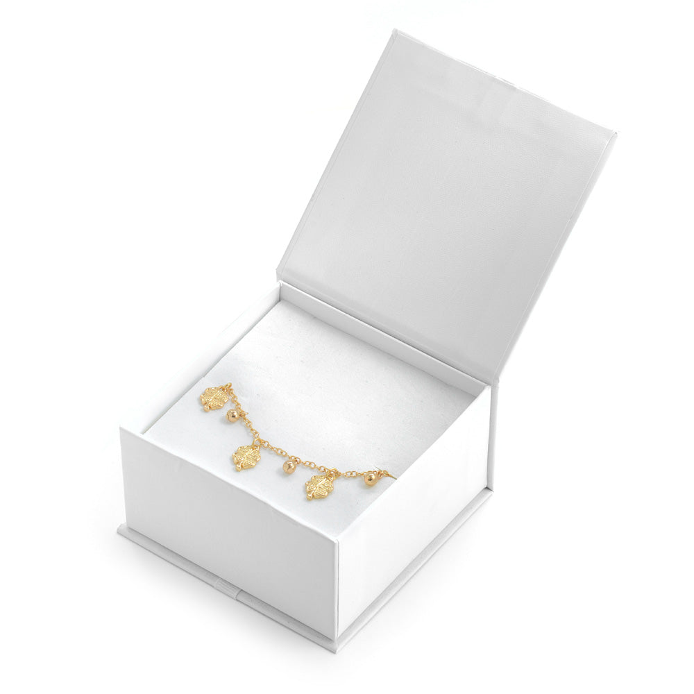 PULSERA CON COLGANTE TREBOL GOLD