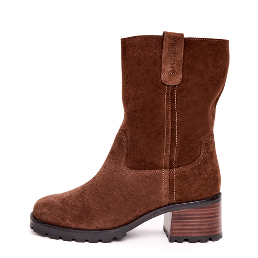 BOTA CAÑA MEDIA VICKY MARRÓN OSCURO