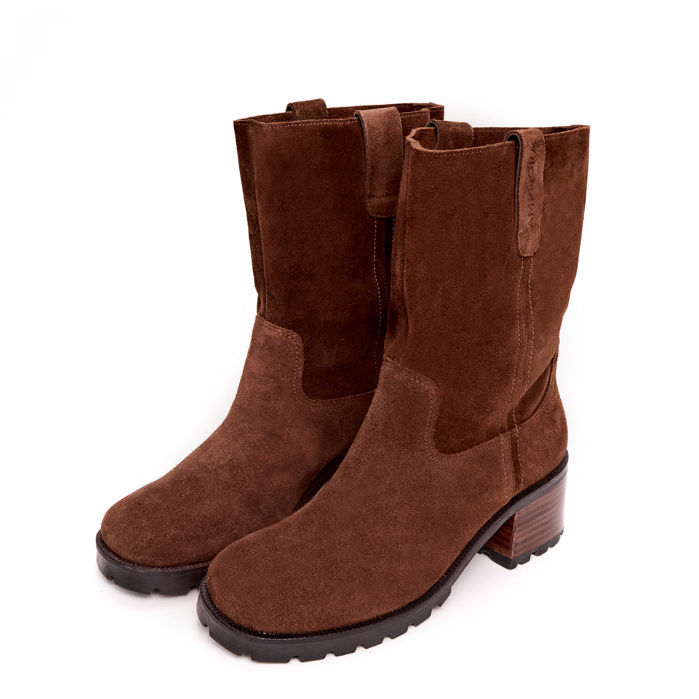 BOTA CAÑA MEDIA VICKY MARRÓN OSCURO