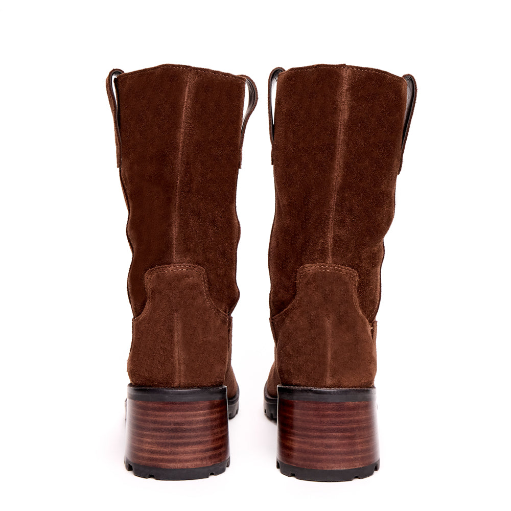 BOTA CAÑA MEDIA VICKY MARRÓN OSCURO