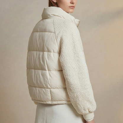 CAMPERA CON MANGA TEJIDA ANIKA BLANCO