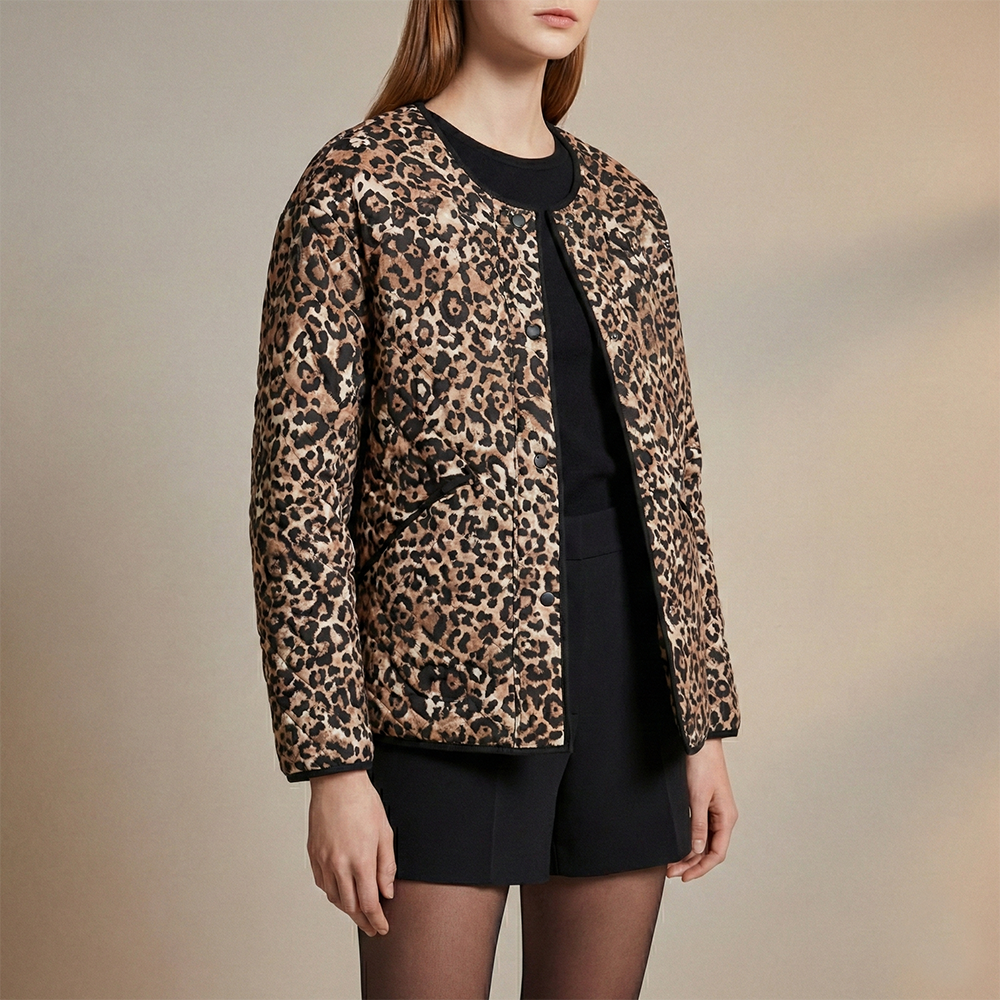 CHAQUETA ACOLCHADA ATENAS NEGRO PRINT