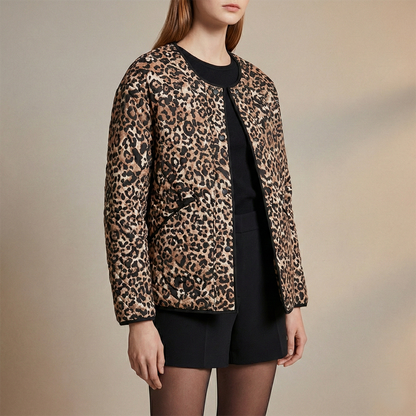 CHAQUETA ACOLCHADA ATENAS NEGRO PRINT