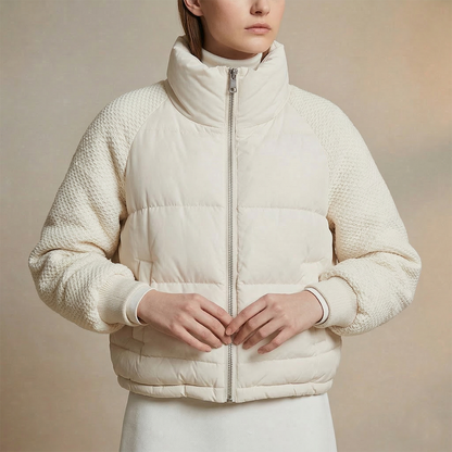 CAMPERA CON MANGA TEJIDA ANIKA BLANCO