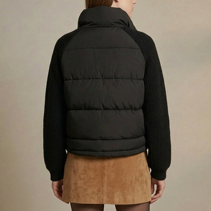 CAMPERA CON MANGA TEJIDA ANIKA NEGRO
