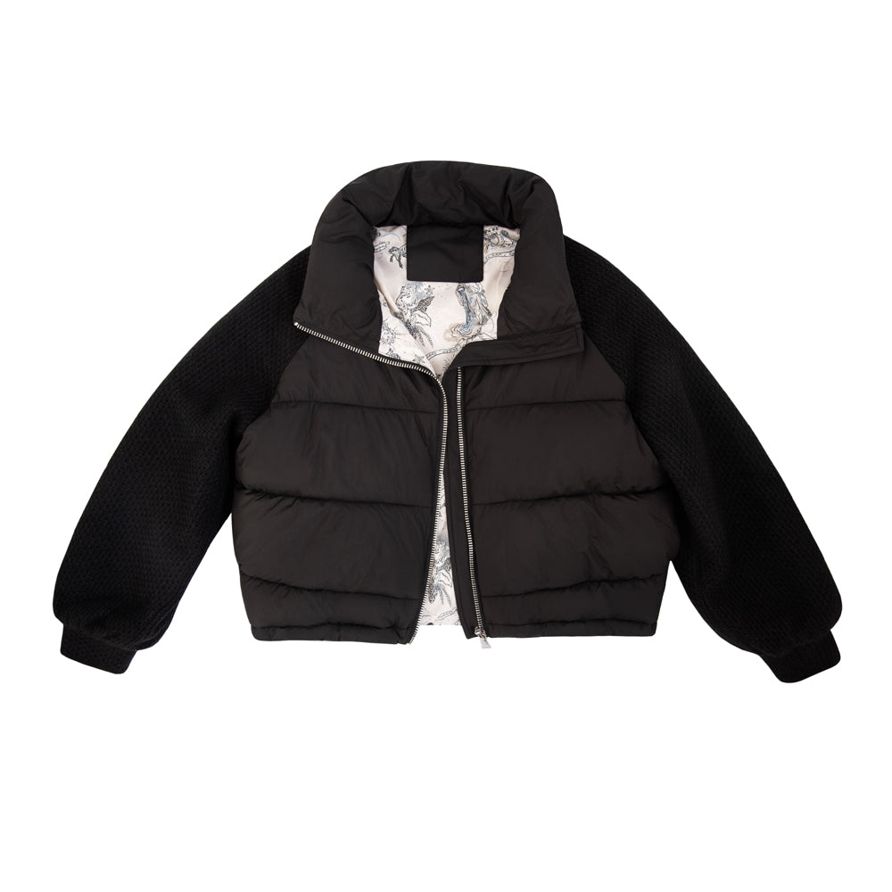 CAMPERA CON MANGA TEJIDA ANIKA NEGRO