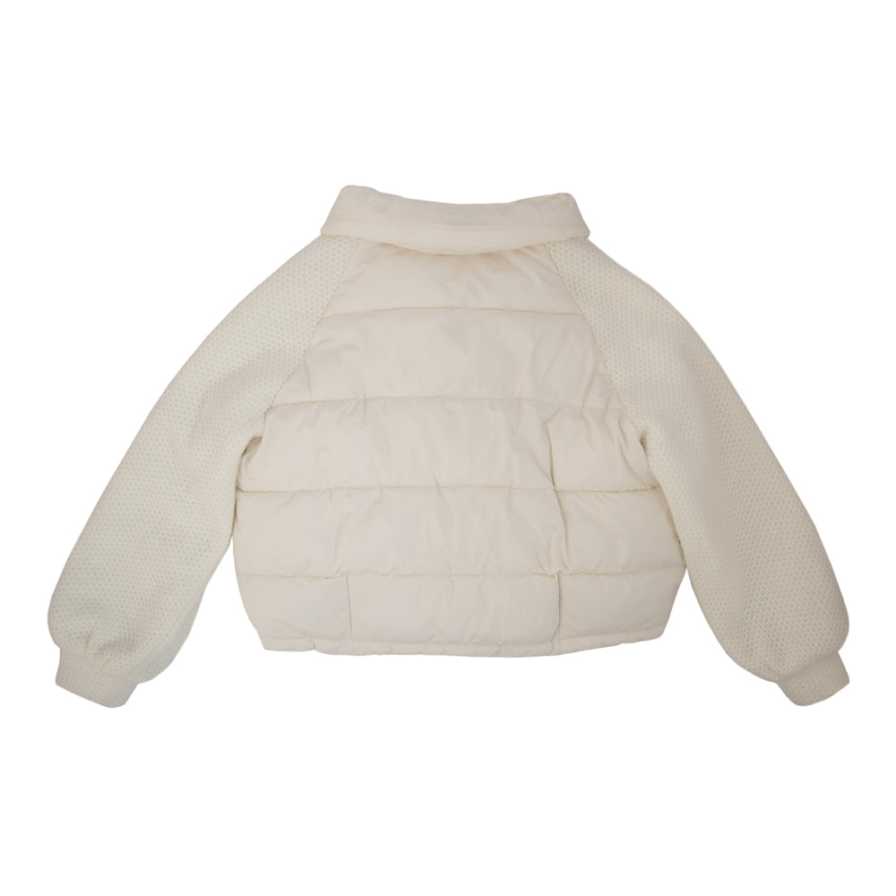 CAMPERA CON MANGA TEJIDA ANIKA BLANCO
