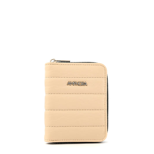 BILLETERA CHICA CON CIERRE ANIMA BEIGE
