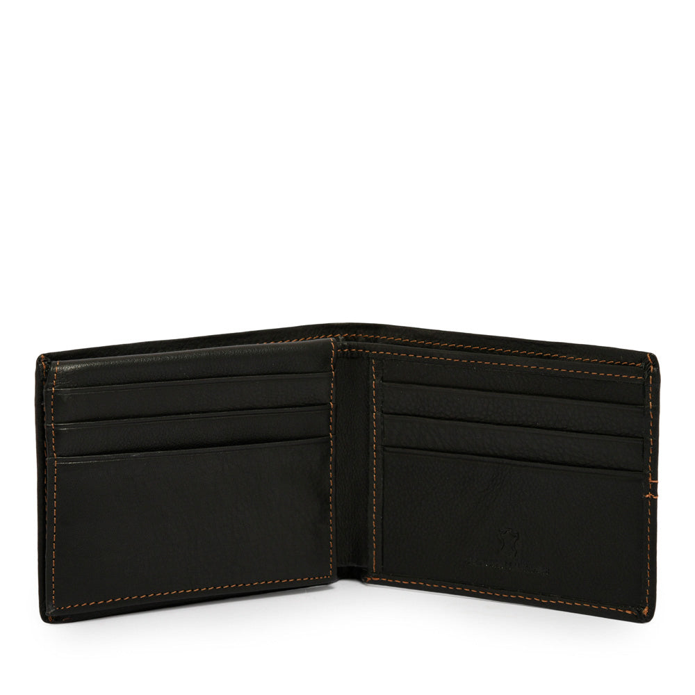 BILLETERA CUERO CON ALETA FRANKFURT NEGRO