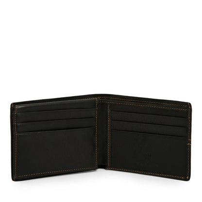 BILLETERA CUERO CON ALETA FRANKFURT NEGRO
