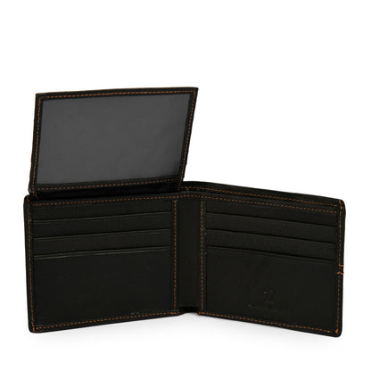 BILLETERA CUERO CON ALETA FRANKFURT NEGRO