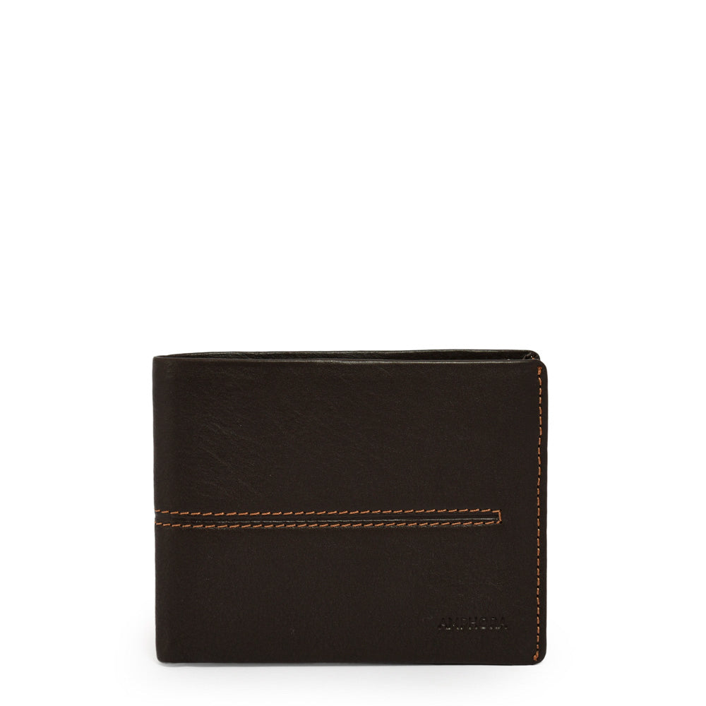 BILLETERA CUERO CON ALETA FRANKFURT MARRÓN