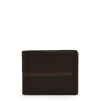 BILLETERA CUERO CON ALETA FRANKFURT MARRÓN