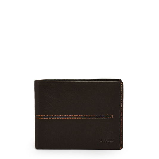 BILLETERA CUERO CON ALETA FRANKFURT MARRÓN
