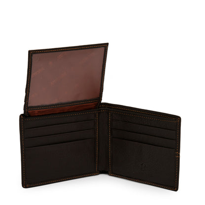 BILLETERA CUERO CON ALETA FRANKFURT MARRÓN
