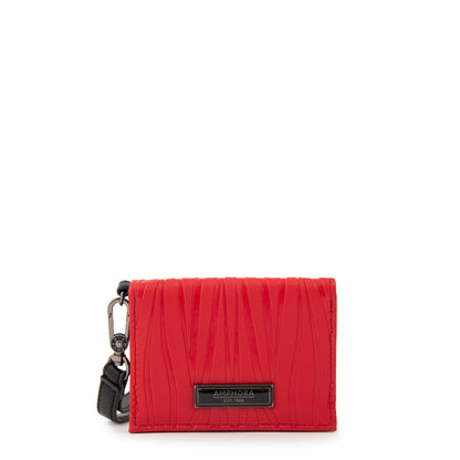 BILLETERA CON VENTANA EXTERIOR LORENA ROJO