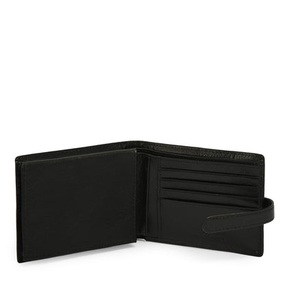 BILLETERA CUERO CON ALETA NEW LANCASTER NEGRO