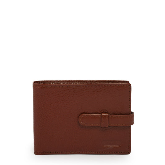 BILLETERA CUERO CON ALETA NEW LANCASTER MARRÓN