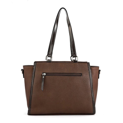 CARTERA TRES DIVISIONES RACHEL MARRÓN