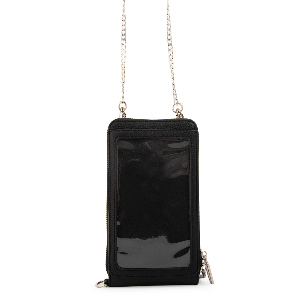 BANDOLERA PORTA CELULAR ROCY NEGRO