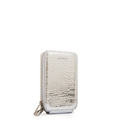 BANDOLERA PORTA CELULAR BOGA PLATEADO