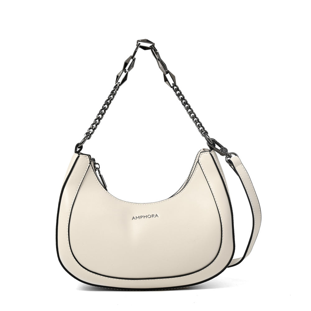 CARTERA CORTE OVAL VANITY BLANCO