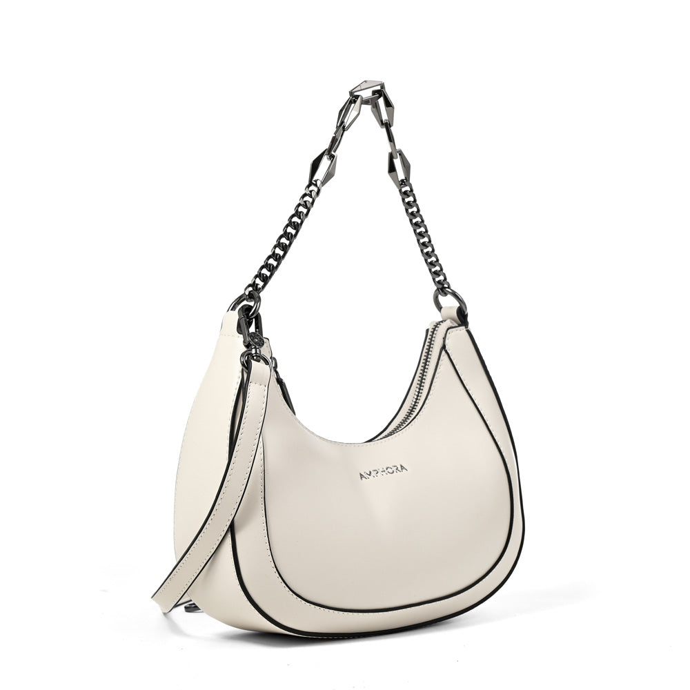 CARTERA CORTE OVAL VANITY BLANCO