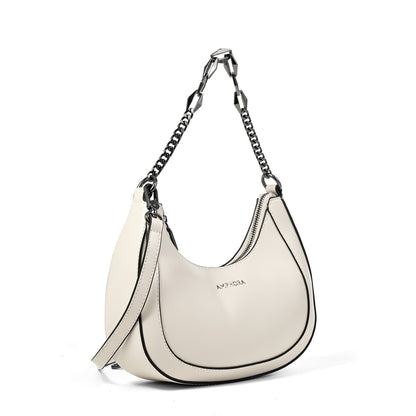 CARTERA CORTE OVAL VANITY BLANCO