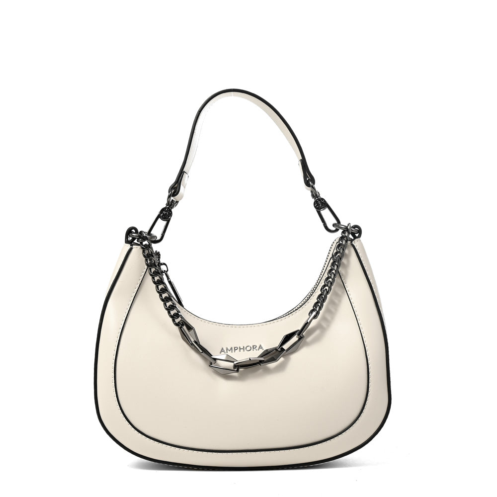 CARTERA CORTE OVAL VANITY BLANCO