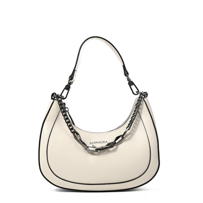CARTERA CORTE OVAL VANITY BLANCO