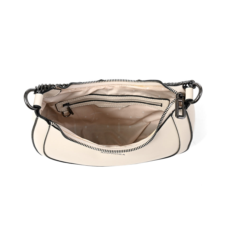 CARTERA CORTE OVAL VANITY BLANCO