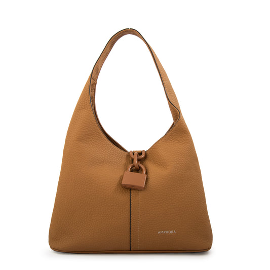 CARTERA CORTE OVAL CORIA CAMEL