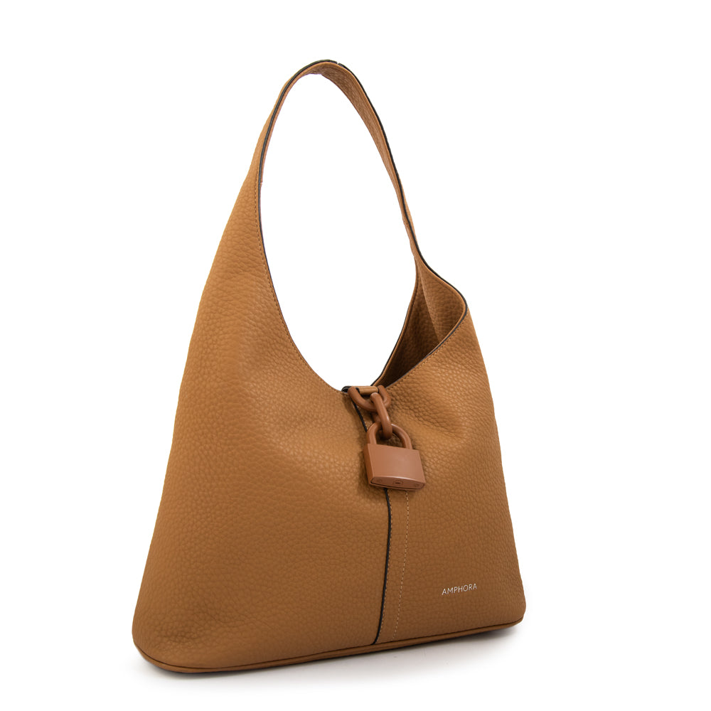 CARTERA CORTE OVAL CORIA CAMEL