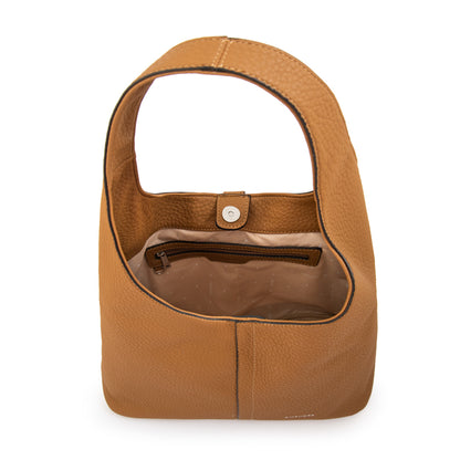 CARTERA CORTE OVAL CORIA CAMEL