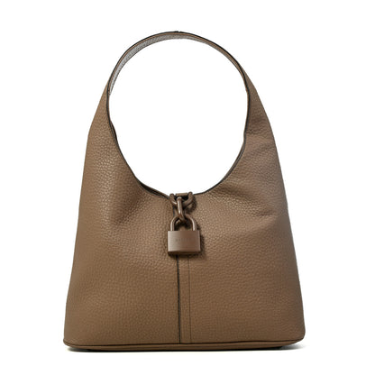 CARTERA CORTE OVAL CORIA TAUPE