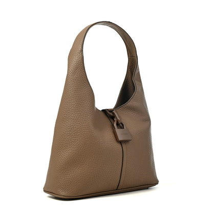 CARTERA CORTE OVAL CORIA TAUPE