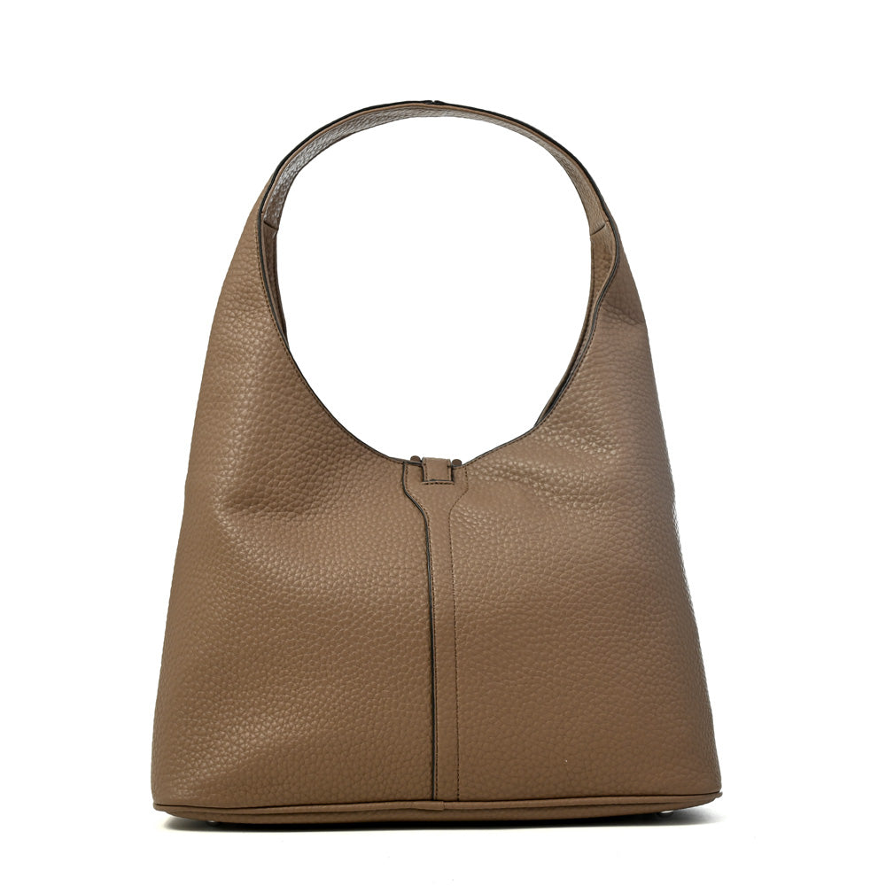 CARTERA CORTE OVAL CORIA TAUPE