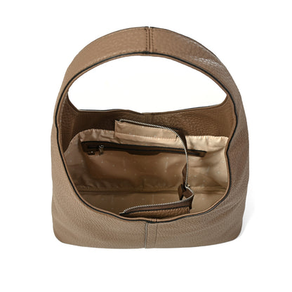 CARTERA CORTE OVAL CORIA TAUPE